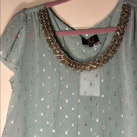 Sheer bead neckline Anthropologie top NWT - Picture 2 of 7